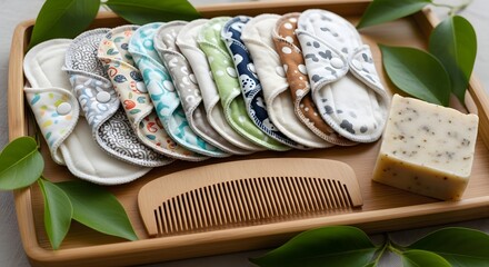 reusable sanitary pads made of cloth for woman sanitary napkin menstrual-pad period absorbent cotton comb soap
