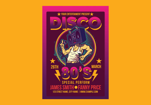 Disco 80's Party Flyer