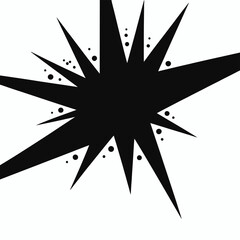 Dynamic abstract black starburst explosion shape vector illustration eps scalable graphic icon silhouette vector illustration white background