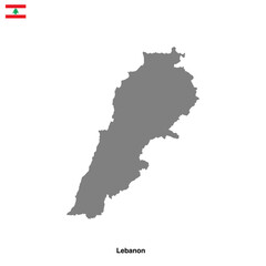Lebanon country map isolated on transparent background