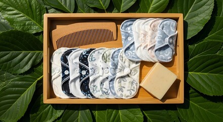 reusable sanitary pads made of cloth for woman sanitary napkin menstrual-pad period absorbent cotton comb soap