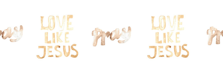  Watercolor Christian border.Watercolor hand-drawn border.