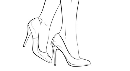 Elegant High Heels - A Fashionable Footwear Illustration.