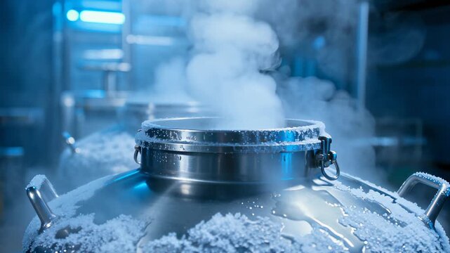 Close-up Slow Motion of Vapor from a Cryogenic Storage Tank