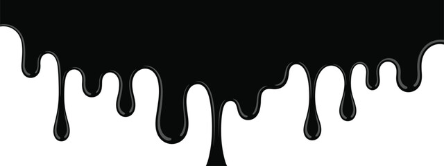 Abstract dripping black ink splatter vector illustration for design projects scalable eps silhouette vector illustration white background