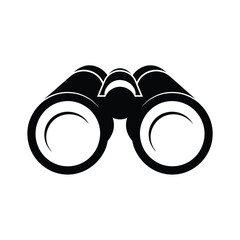 Striking black and white vector illustration of binoculars icon scalable for eps file format silhouette vector illustration white background