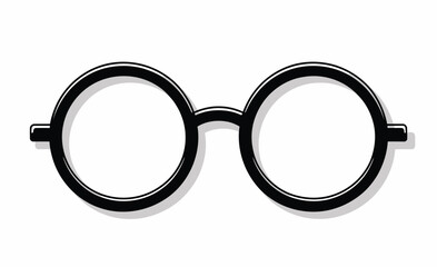 Striking black and white circular eyeglasses vector illustration scalable eps icon for general use silhouette vector illustration white background