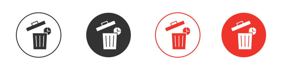 Time waste icon silhouette. editable vector template