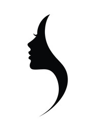 Elegant woman profile silhouette vector graphic timeless beauty abstract design scalable eps silhouette vector illustration white background