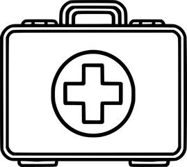 Fototapeta premium First Aid Box Illustration. Medical sign, symbol, vector, art