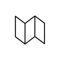 Simple folded paper vector illustration clean outline icon scalable graphic for documents and maps silhouette vector illustration white background