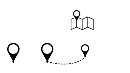 Minimalist location icons vector set for navigation and travel illustrations eps silhouette vector illustration white background