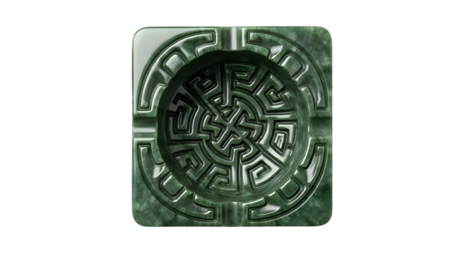 Intricate ancient labyrinth carved into a stone tablet with a dark background