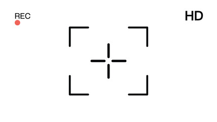 Obraz premium Viewfinder frame with rec and hd icons for scalable vector graphics and eps files silhouette vector illustration white background