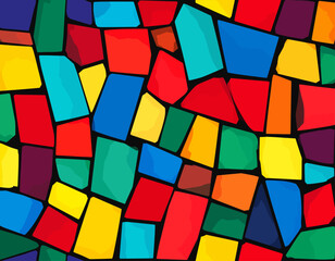 Colorful Abstract Stained Glass Mosaic Pattern.