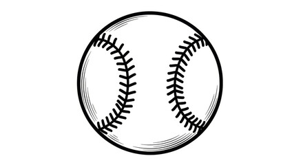"Essential Baseball Icon: A Minimalist Line Drawing Celebrating the Sport’s Signature Ball"
