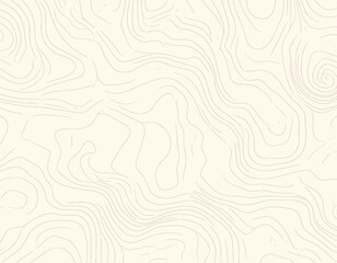 Topographic Map Contour Lines Seamless Pattern.