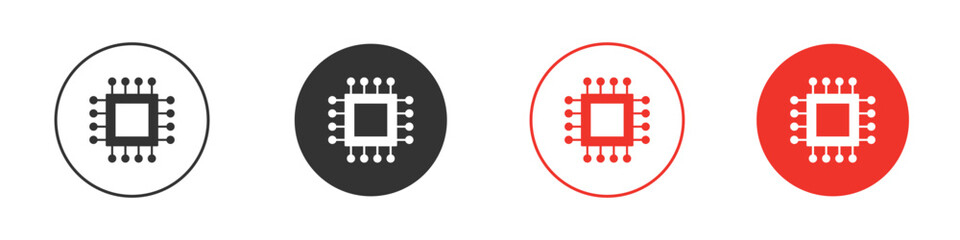 Microchip icon silhouette. editable vector template