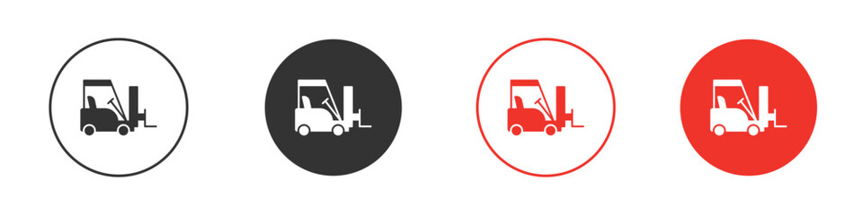 Forklift icon silhouette. editable vector template