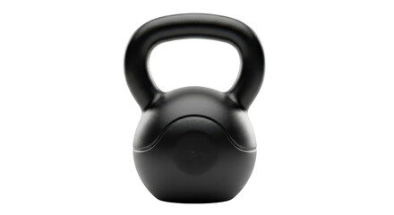 Black kettlebell weight for strength and conditioning training isolated PNG with Transparent Background