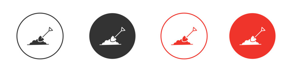 Fototapeta premium Digging icon silhouette. editable vector template