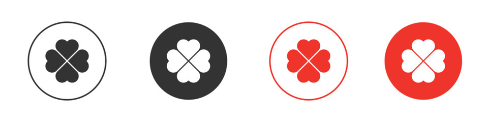 Clover icon silhouette. editable vector template