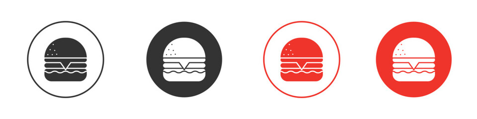 Cheese burger icon silhouette. editable vector template