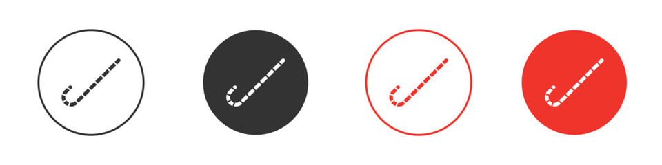 Candy Cane icon silhouette. editable vector template