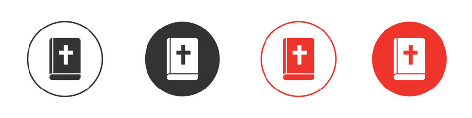 Bible icon silhouette. editable vector template