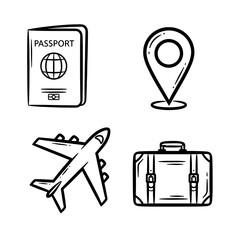 Travel Icon Doodle Set