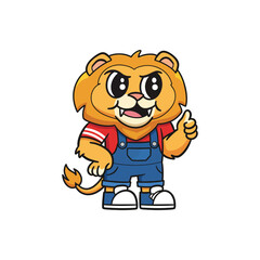 Outline Icon: Cute Dog Character Wearing a Lion Costume for Fun and Mascot Design