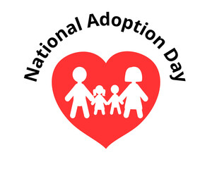 Heart with family figures drawing for national adoption day