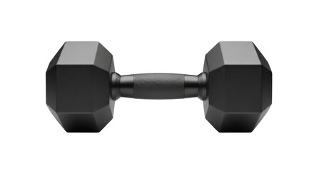 Black dumbbell for fitness and strength training isolated PNG with Transparent Background