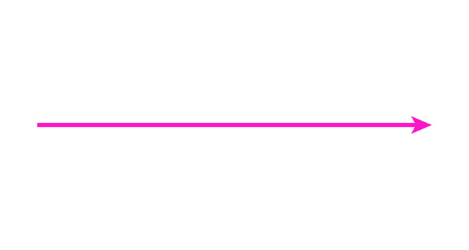 Long Pink Straight Arrow Vector Illustration &ndash; Minimal Direction Symbol Clipart Isolated on Transparent Background