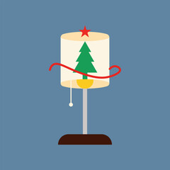 Christmas Garland Lamp and Tree Vectors