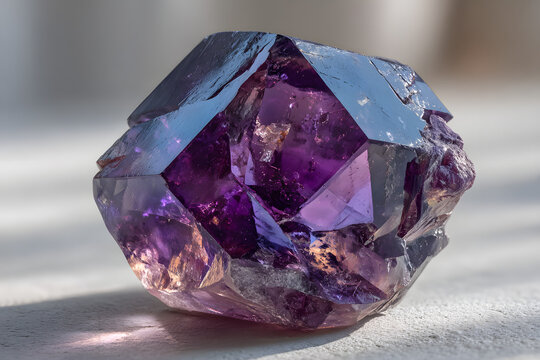 sample of raw purple scapolite crystal on white