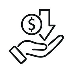 Cashback flat icon set, return money, send or receive money