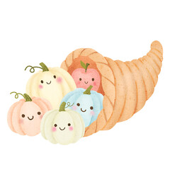 cornucopia with pumpkin