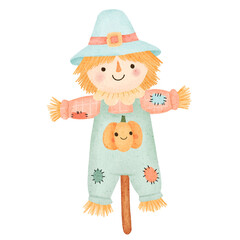 scarecrow with pumpkin