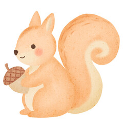 squirrel holding acorn 