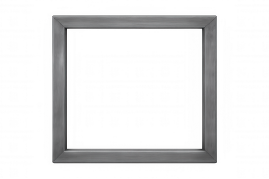 Gray square picture frame rendering transparent background, creative mockup for images and text