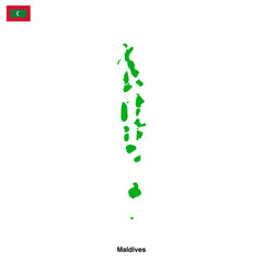 Maldives country map isolated on transparent background