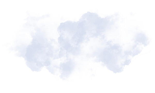 Abstract Light Gray Cloud PNG Shape on Transparent Background
