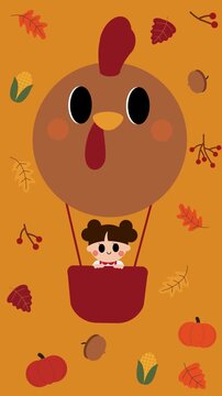 Cute Girl Turkey Hot Air Balloon Background Video.mp4