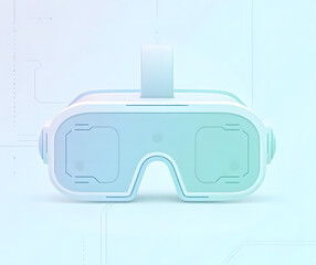 Sleek virtual reality goggles isolated on a light technological background, representing the future of immersive digital entertainment and simulation
