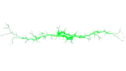 Green lightning bolt on white background digital art in 4K clean vector style