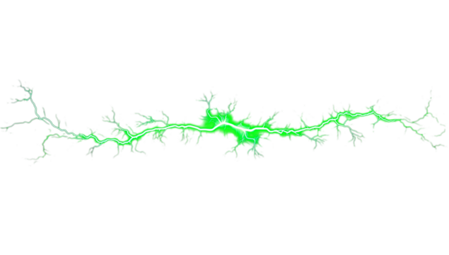 Green lightning bolt on white background digital art in 4K clean vector style