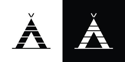 Tepee icon black silhouette pack. black and white icons © Abstractor