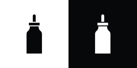 Serum icon black silhouette pack. black and white icons