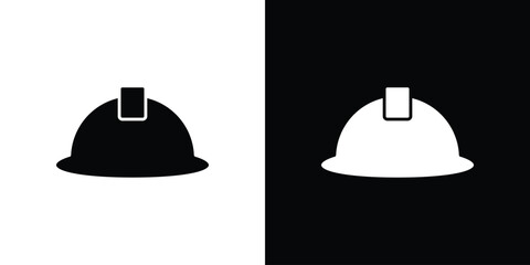 Safety helmet icon black silhouette pack. black and white icons